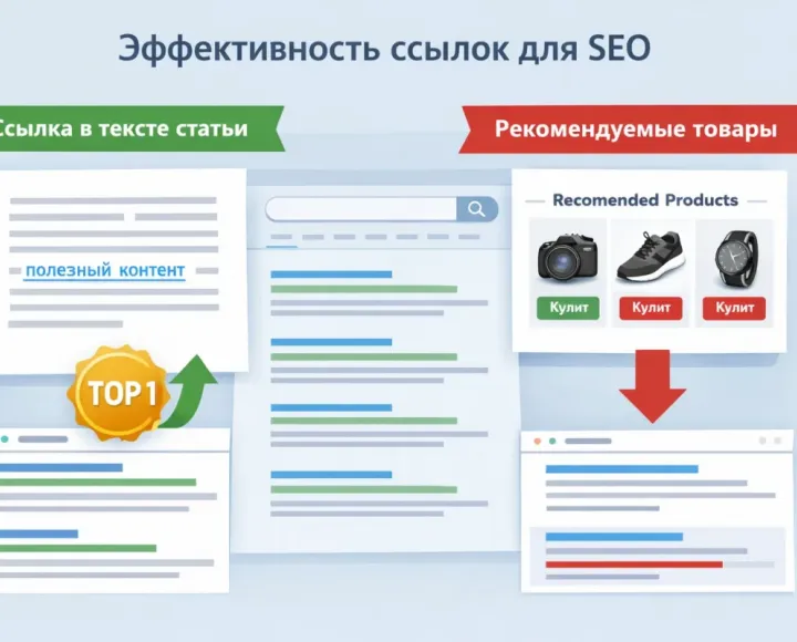 Полное руководство: Сравнение эффективности ссылок в основном контенте и в блоке «Рекомендуемые товары» для поисковой оптимизации (SEO) - Comparison of the effectiveness of links to a page. The Complete Guide Main _2.webp