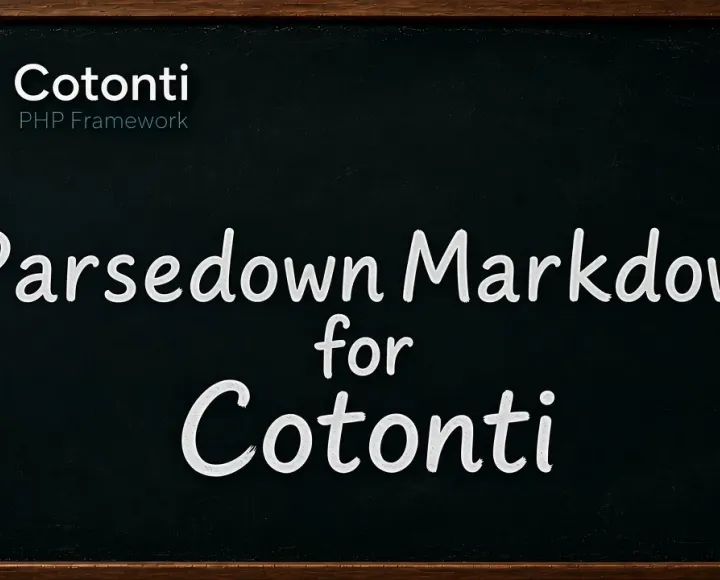 Markdown parser (Parsedown 1.8.0) for Cotonti