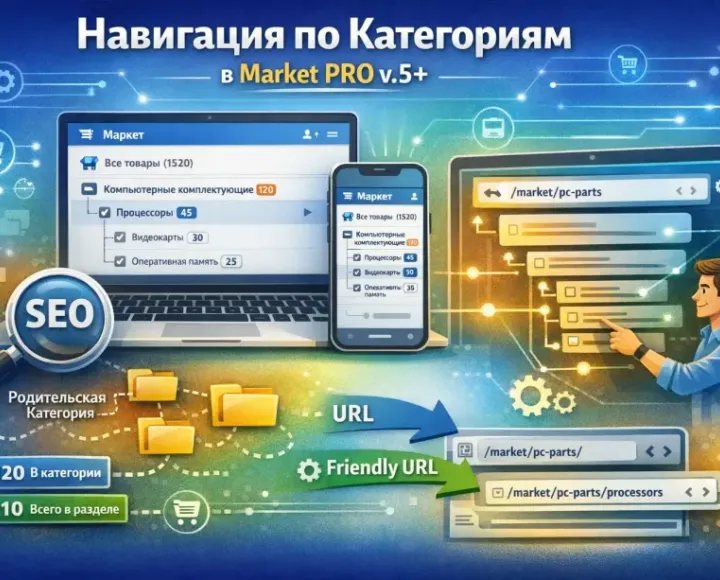 Меню категорий в модуле Market PRO v.5. В основе меню лежит древовидная структура категорий. - marketpro-v5-cotonti_webitproff-menu-structure.webp