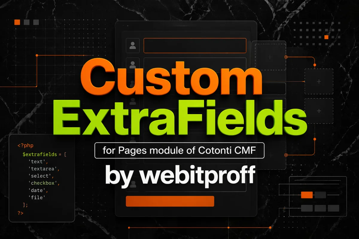 The Plugin Custom Extrafields for Pages module of Cotonti CMF