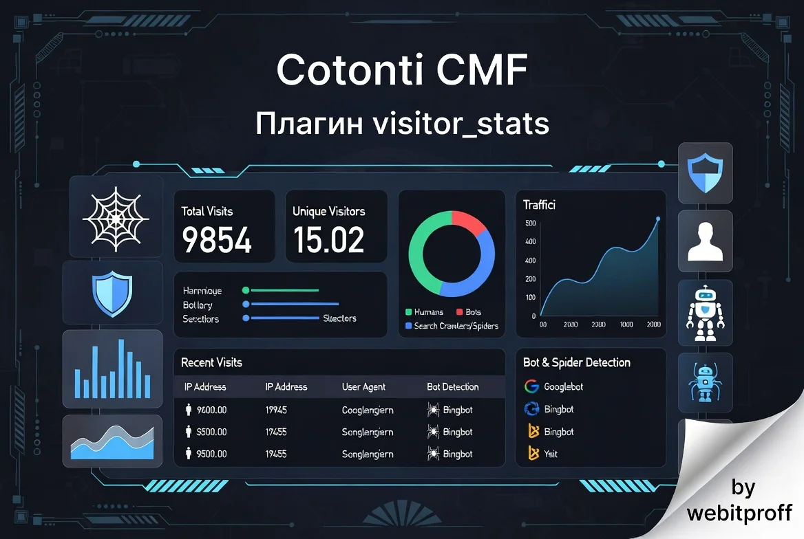 Статистика посещений сайта с проверкой ботов и пауков