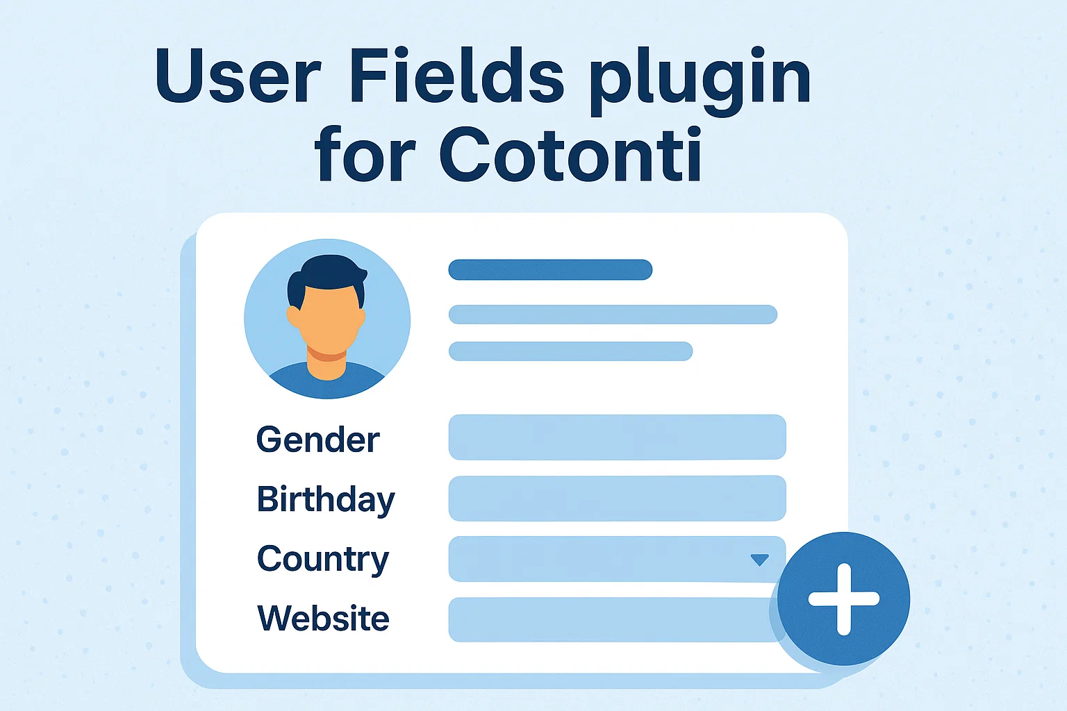 Плагин Userfields для Cotonti (без экстраполей). Дополнительные поля пользователя.