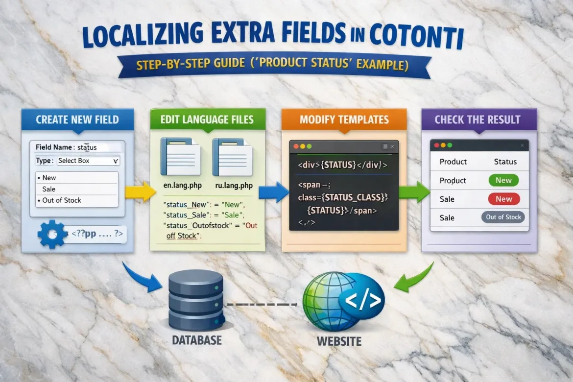 Localization (multilingualism) of Extra-fields. Instruction manual