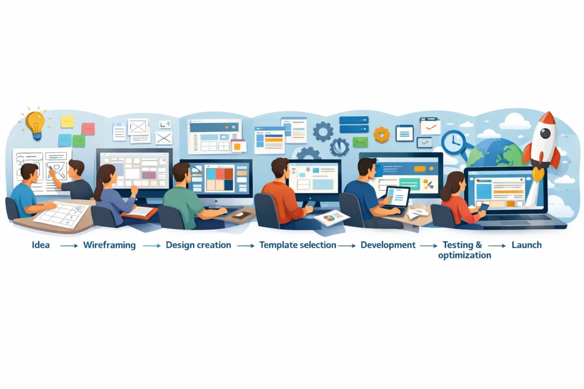 Design, layout, integration into the site engine. An overview of stages as a guide. - steb-by-step-design-layout-integration.webp