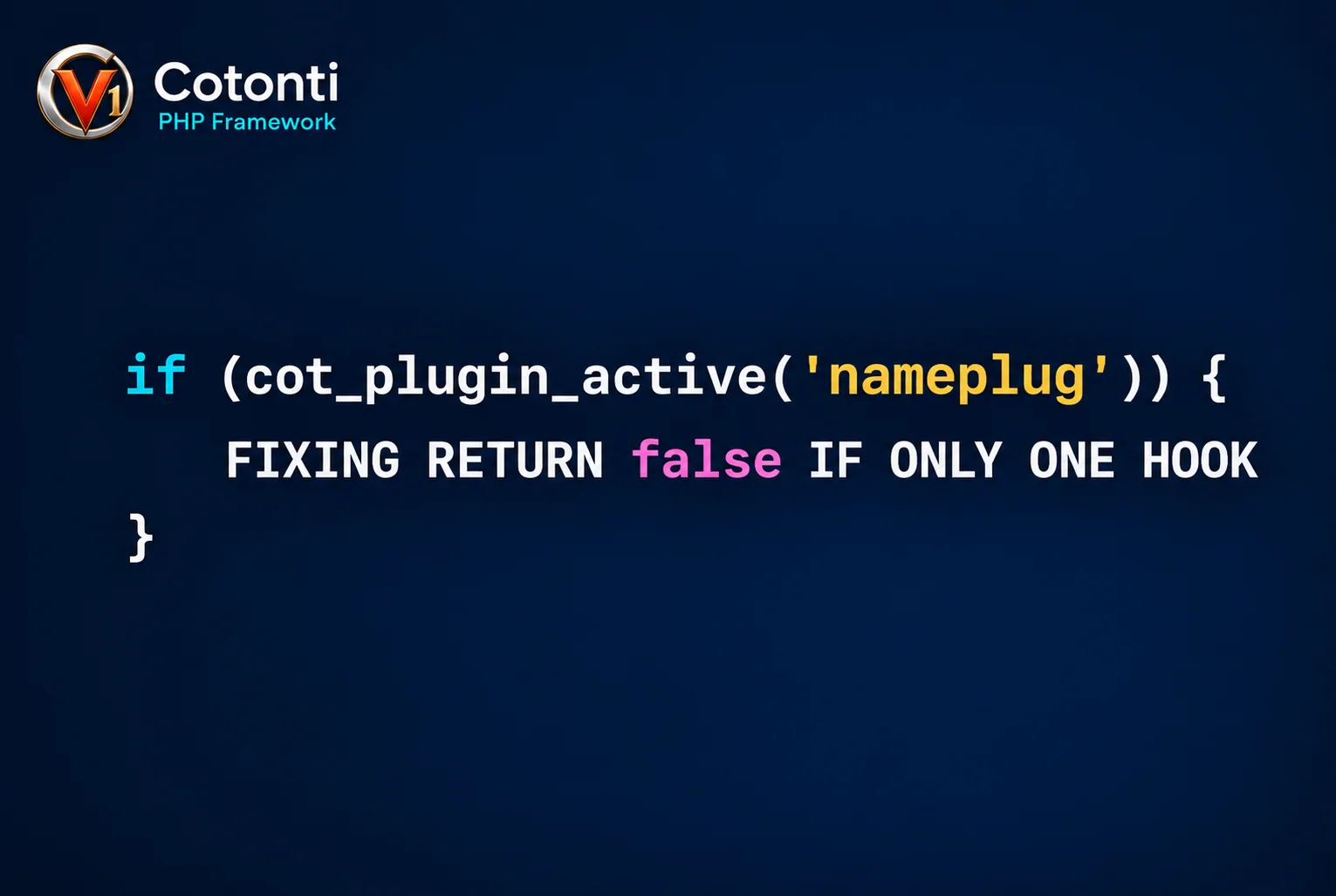 Баг в ядре Cotonti при проверки активности плагина с всего одним хуком - cot-plugin-active-false.webp